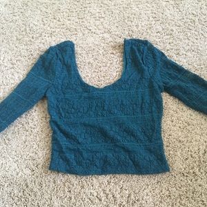 UO Pins & Needles blue long sleeve crop top XS